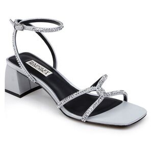 Badgley Mischka 8.5 Brisa Silver Strappy Heels